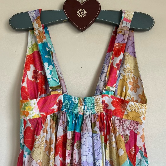 Zimmermann NWT 8 Bells Tie Front Multi Floral Patchwork Long Dress! - Picture 6 of 11